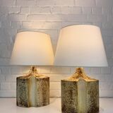 Pair of Haico Nitzsche ceramic table lamps for Soholm, Denmark