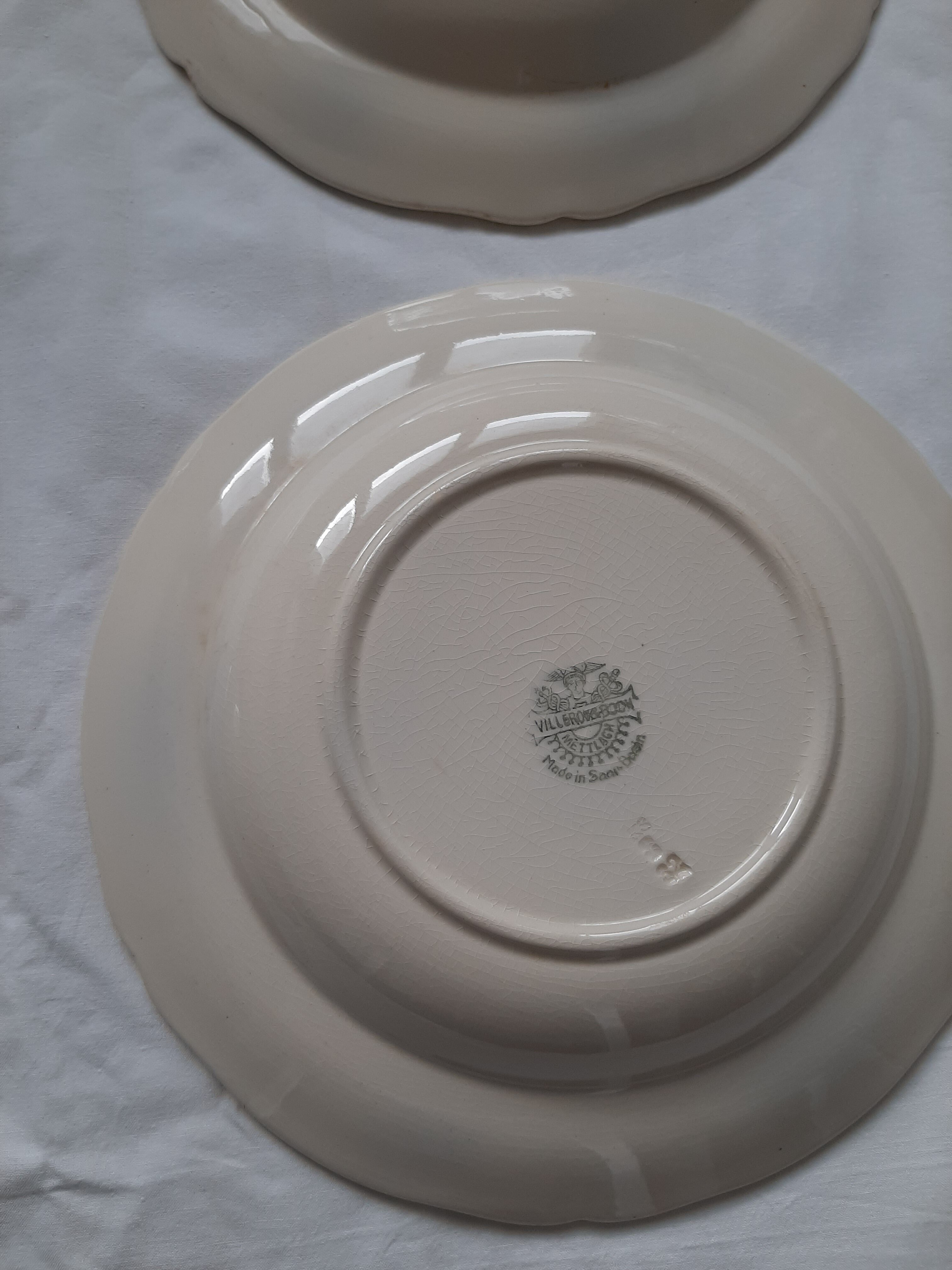 Old hollow plates VB blue flowers