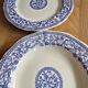 Gien service plates with blue patterns in perfect condition.