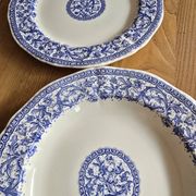 Gien service plates blue patterns perfect condition