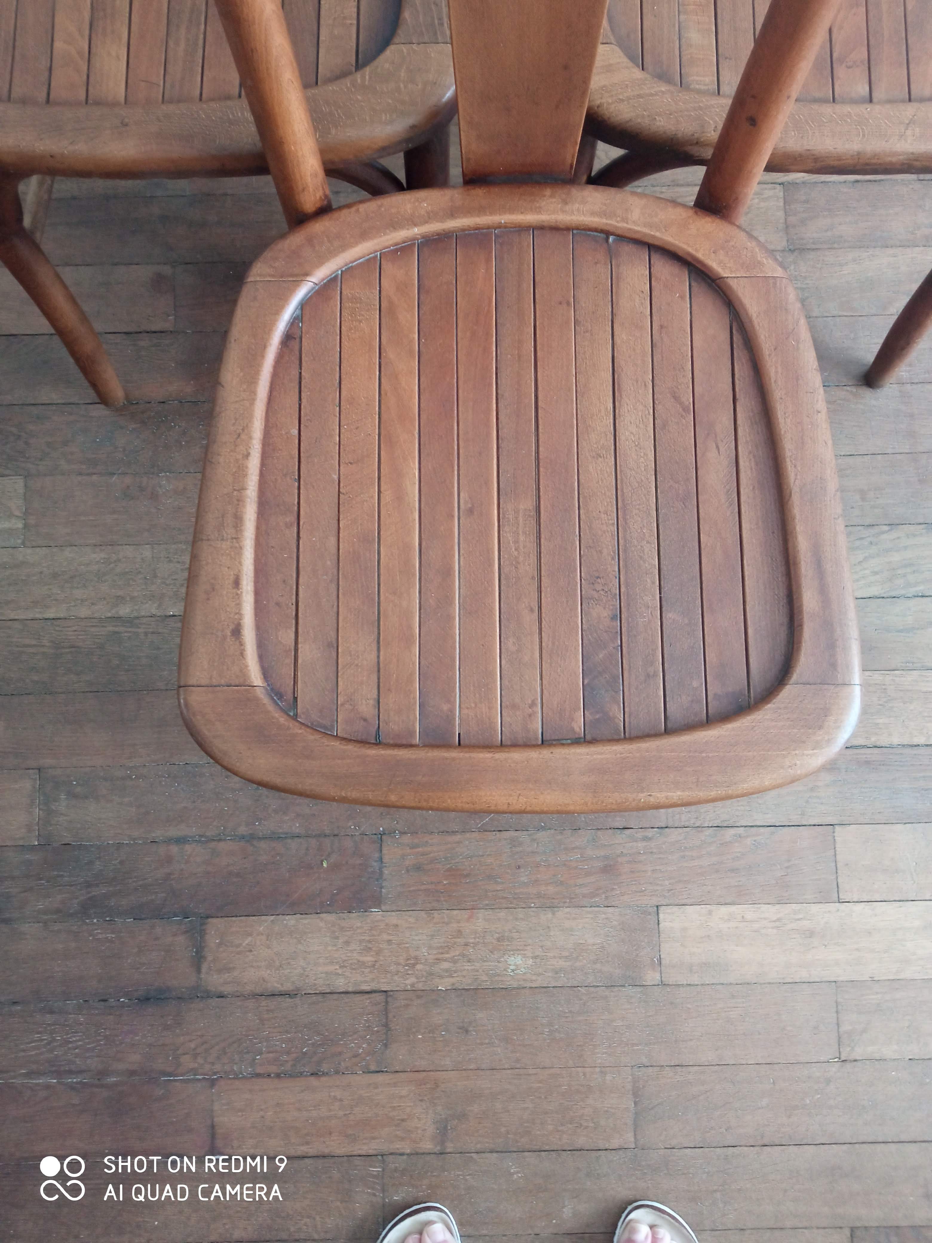 Trio of old bistro chairs
