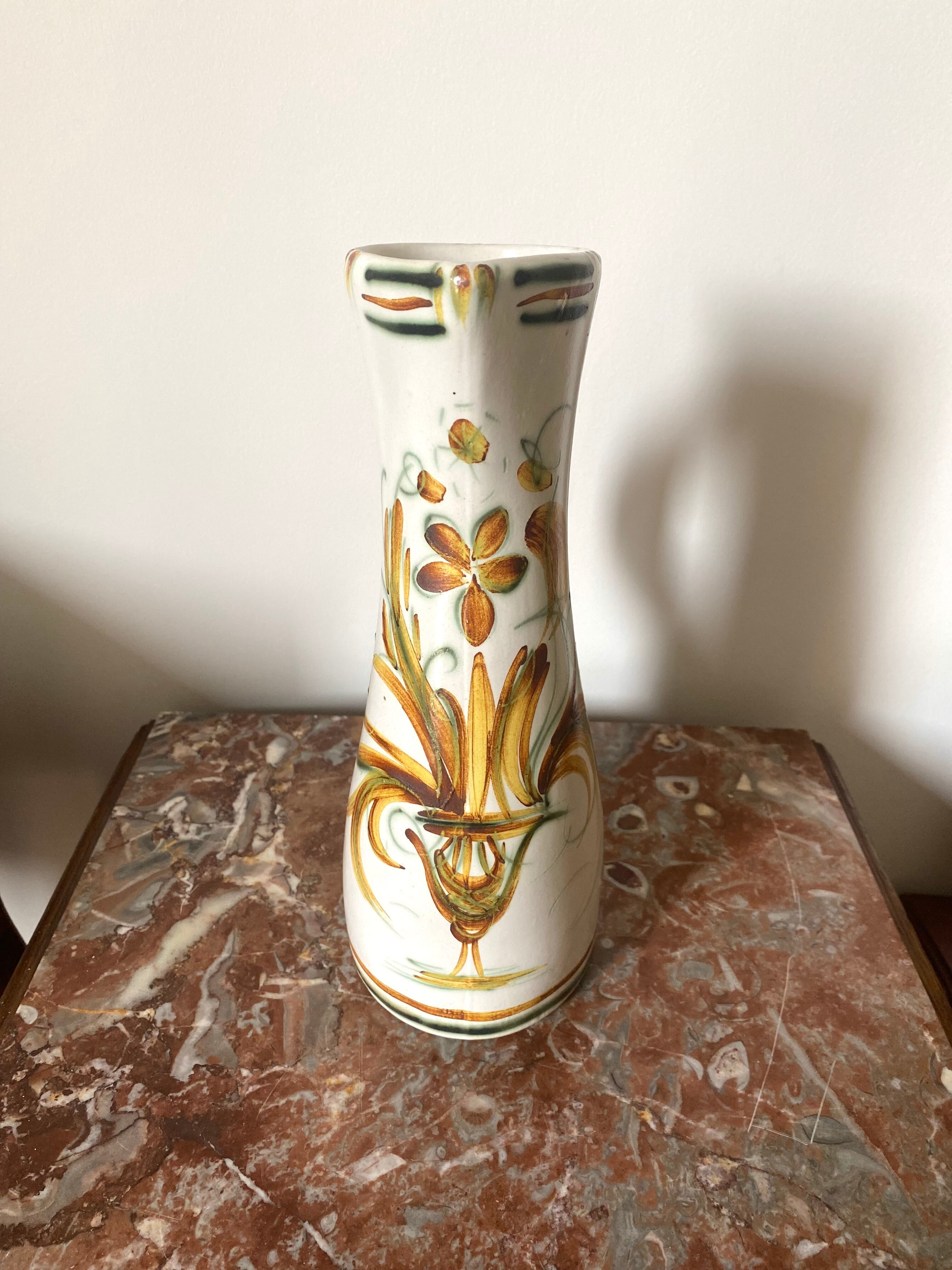 Vintage hand-painted ceramic vase