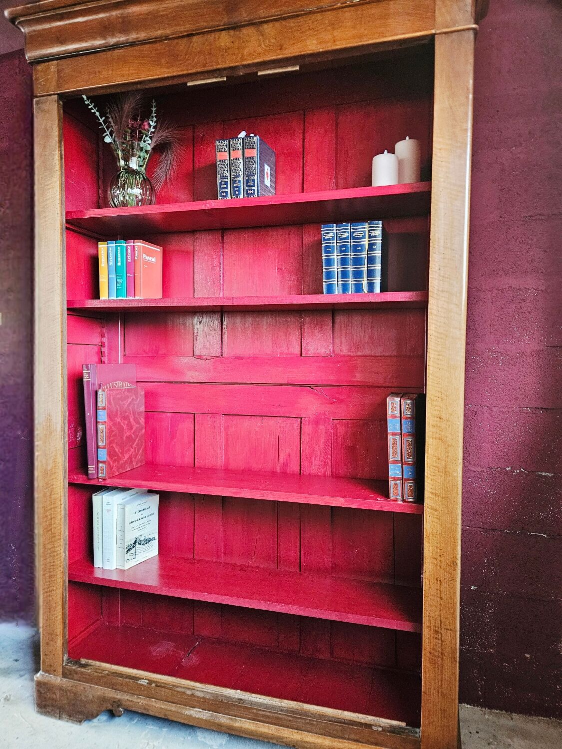 Antique solid wood library refurbished