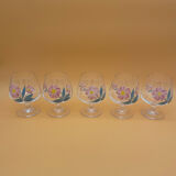 Hand-painted crystal flower balloon foot glasses