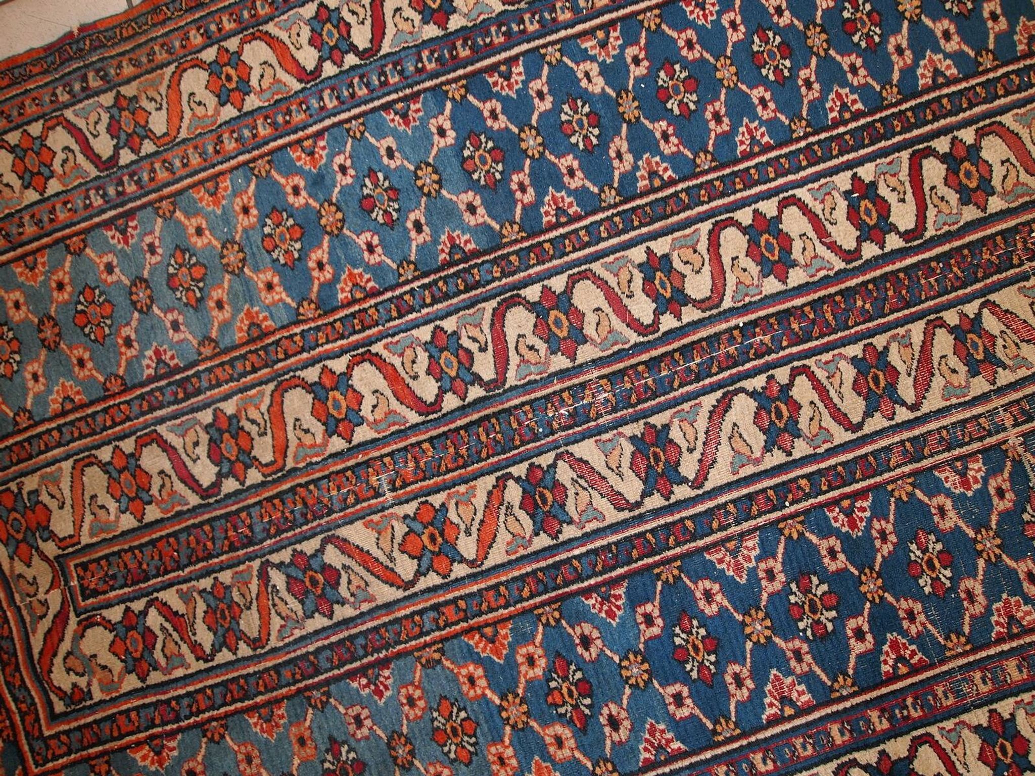 Tapis antique fait main Mashad du Moyen-Orient 132cm x 427cm (1900s)
