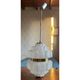Pendant light/chandelier in molded glass and brass - 70s