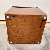Art Deco Cubic Stool in Walnut Veneer, France, 1930s