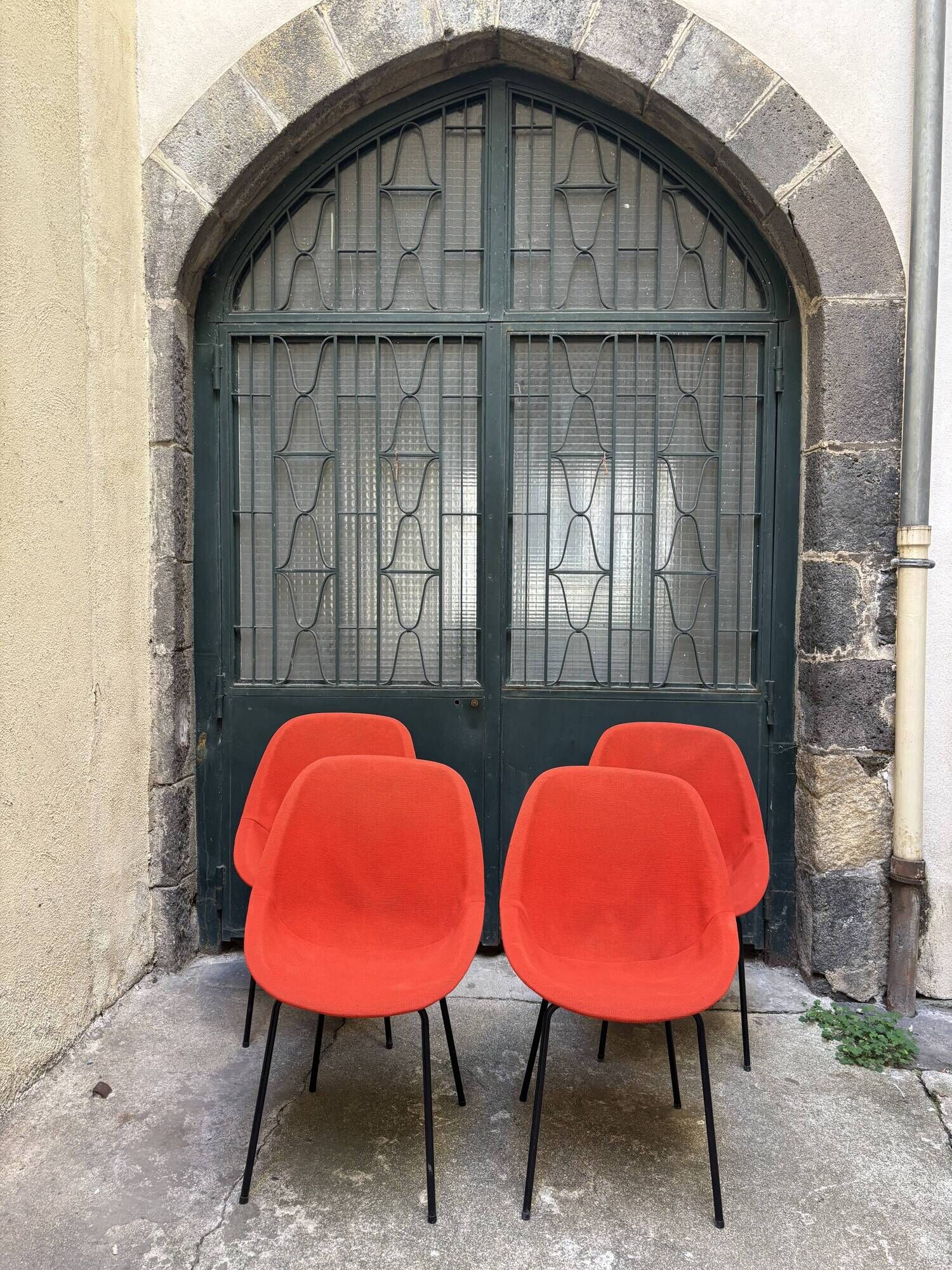 Set of 4 Geniève chairs by Dangles and Christian Defrance 1950