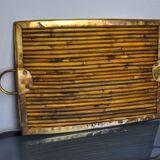 Rattan and brass top, Italy, 1970