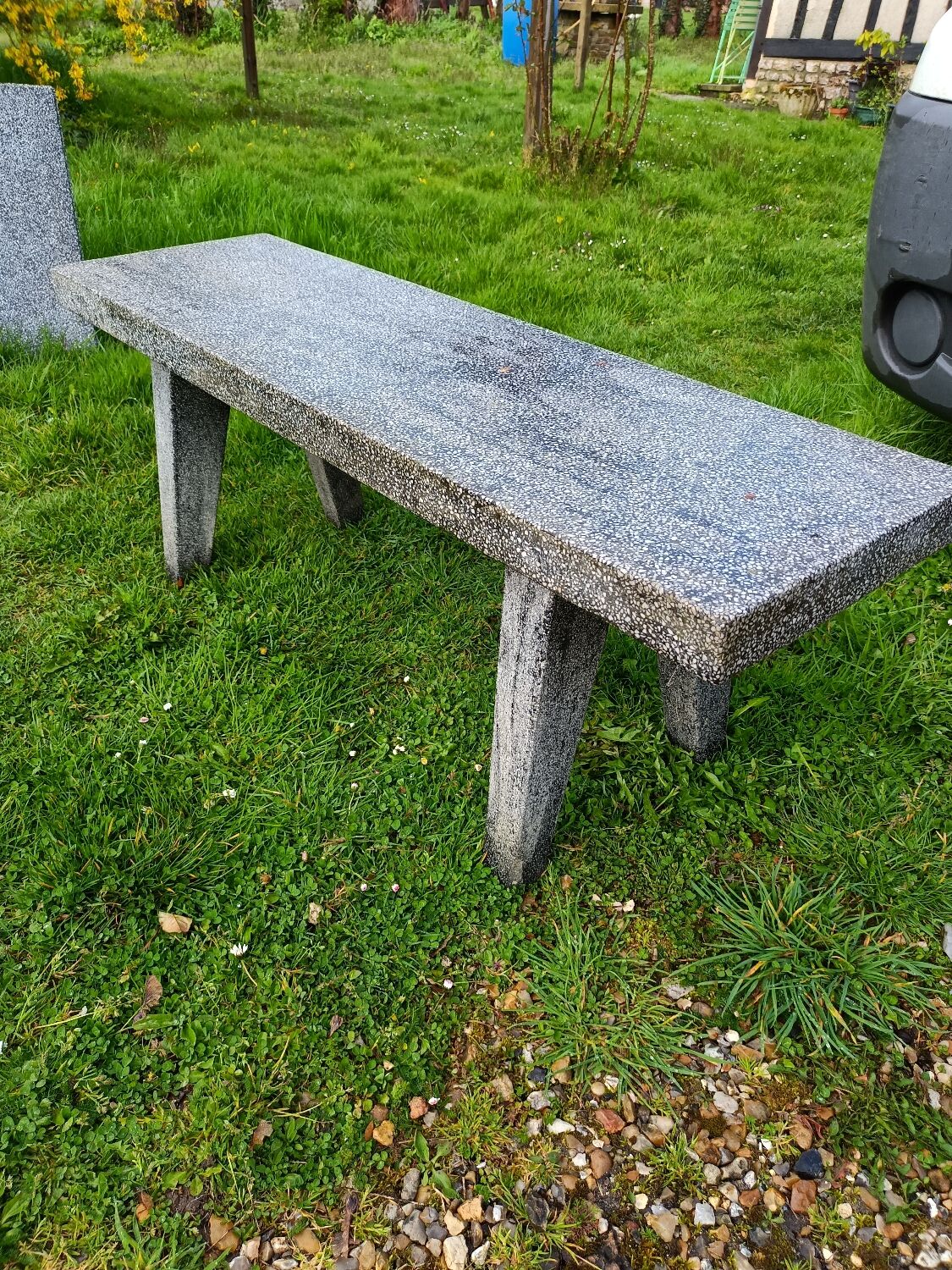 Old garden furniture in vintage stone