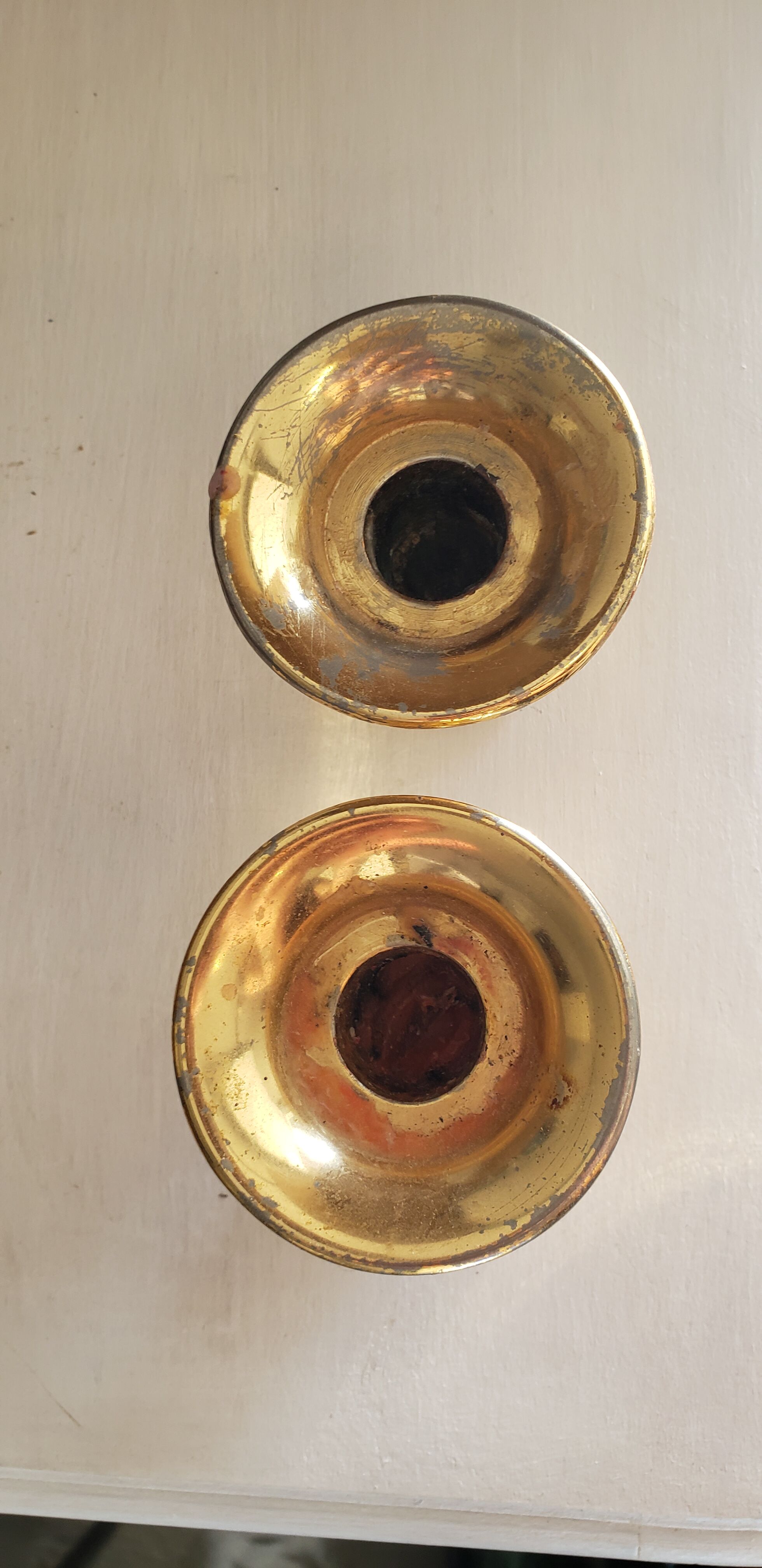 Brass candlestick the pair