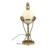 Neoclassical Lamp, Ostrich Egg & Bronze Animal Mount, c. 1900