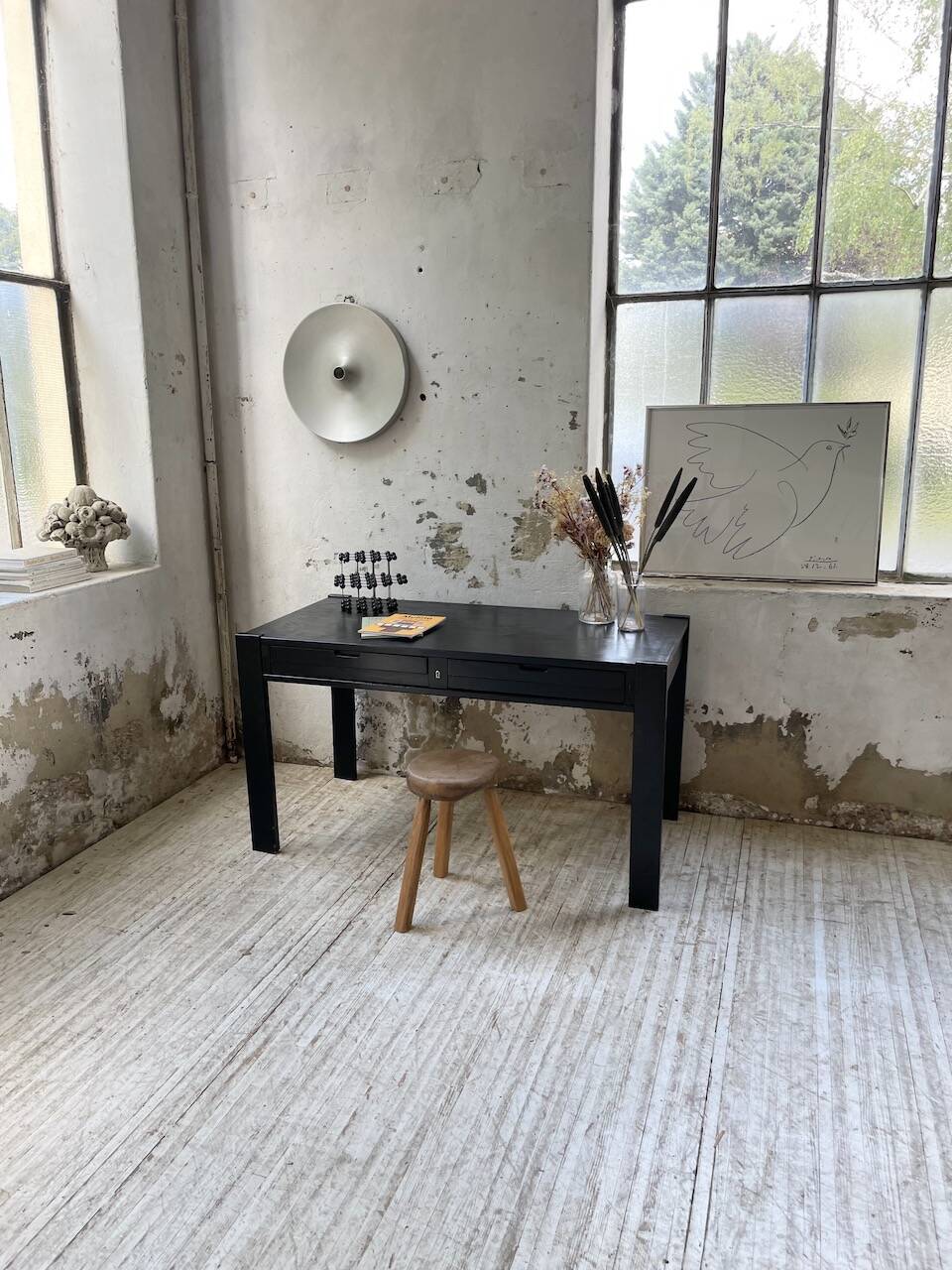 Regain black stained elm desk