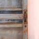 Old original grey-blue patina Burmese teak wall display case