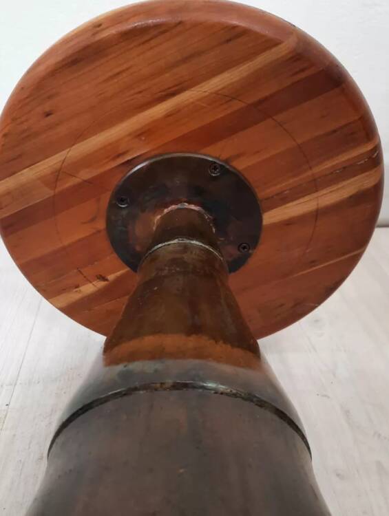 Pair of industrial stools foot in copper metal