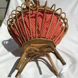 Rattan worker rumbles fabric size red white peas