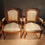 Paire de fauteuil tapissés style Louis XVI