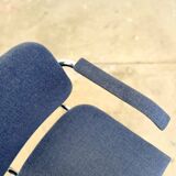 Paire fauteuils Marcel Breuer B64 Knoll tissu bleu