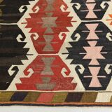 9x12 Multicolor Geometric Vintage Kilim Rug, 264x383Cm