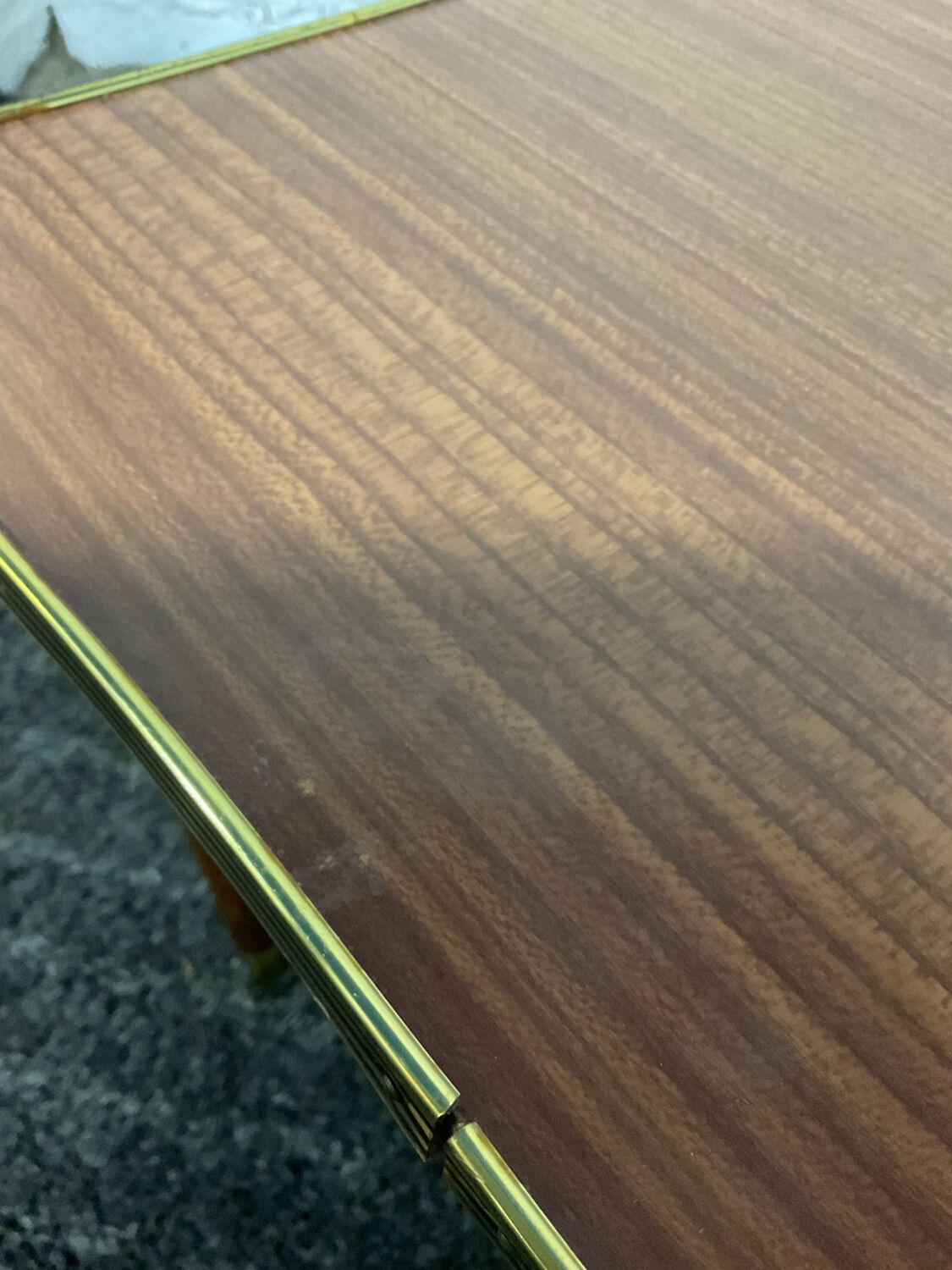 Vintage side table in Formica and teak 70s