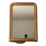 Gilded Louis Philippe mirror old with gold leaf, 126x90 cm