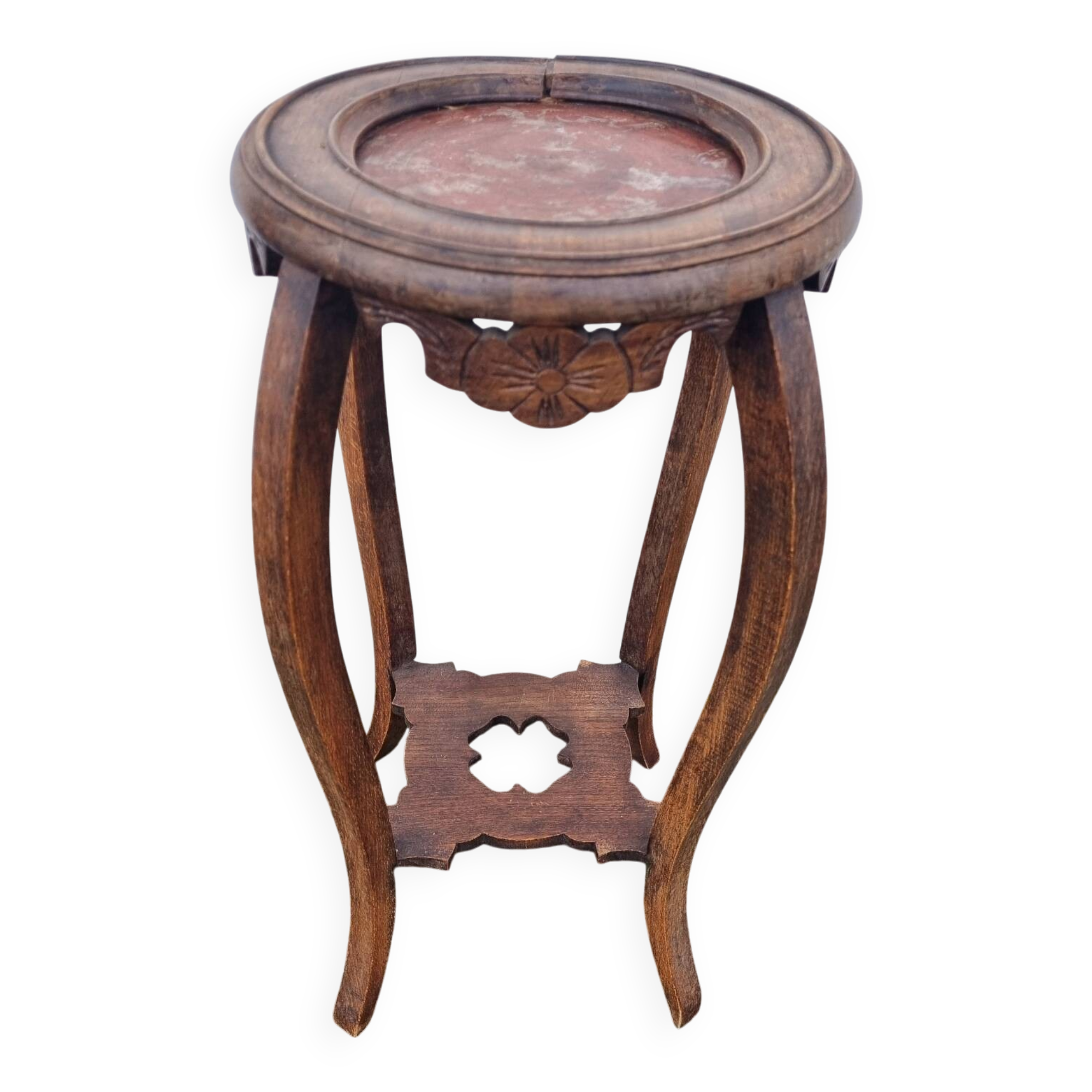 Marble wood pedestal table from the early 20th century