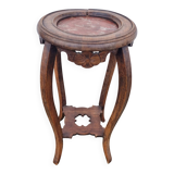 Marble wood pedestal table from the early 20th century