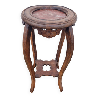 Marble wood pedestal table from the early 20th century