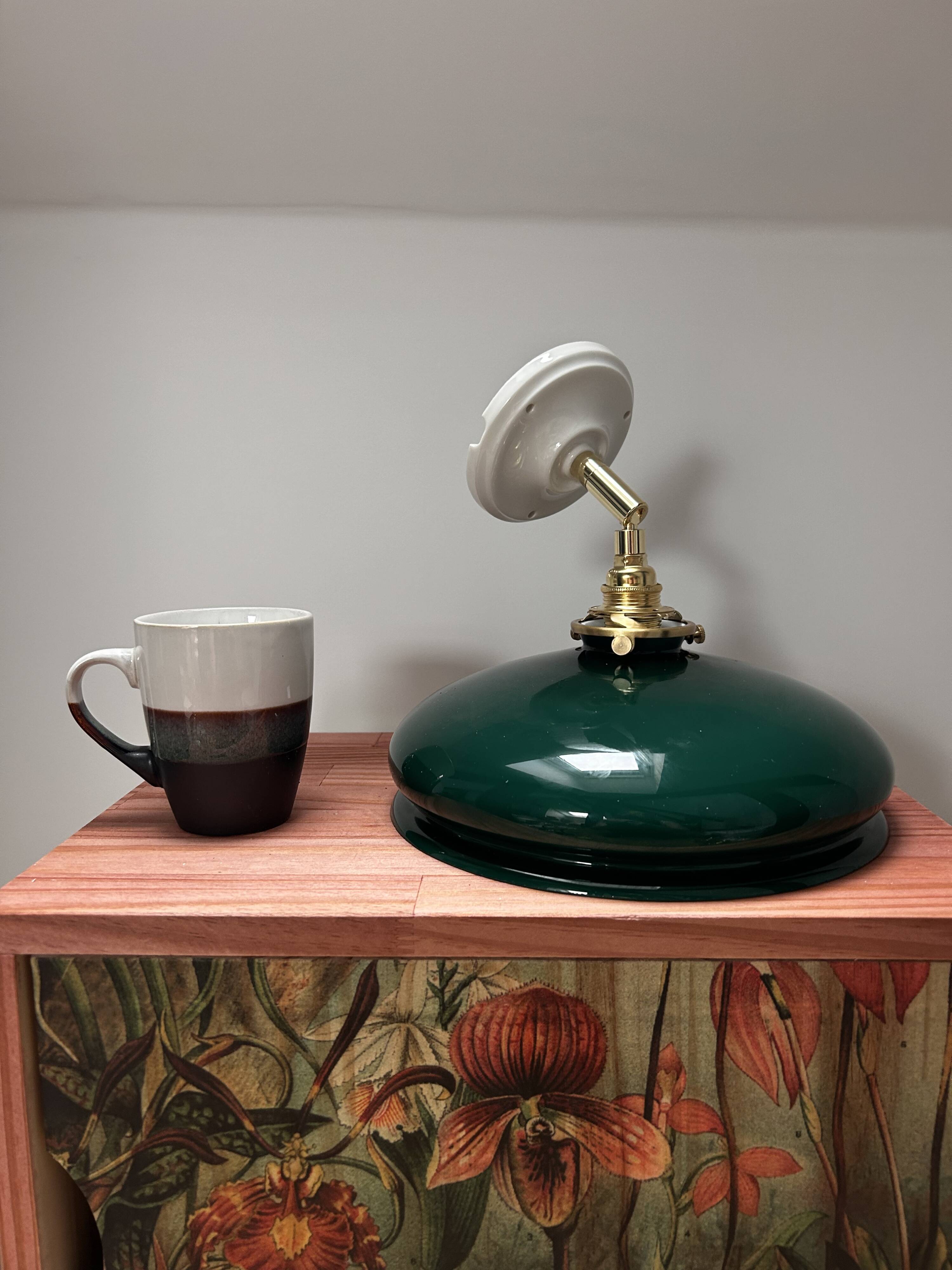 Green opaline wall light