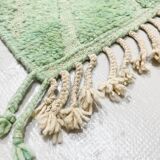 Moroccan Berber carpet Beni Ouarain water green with engraved patterns 2.45x1.57m