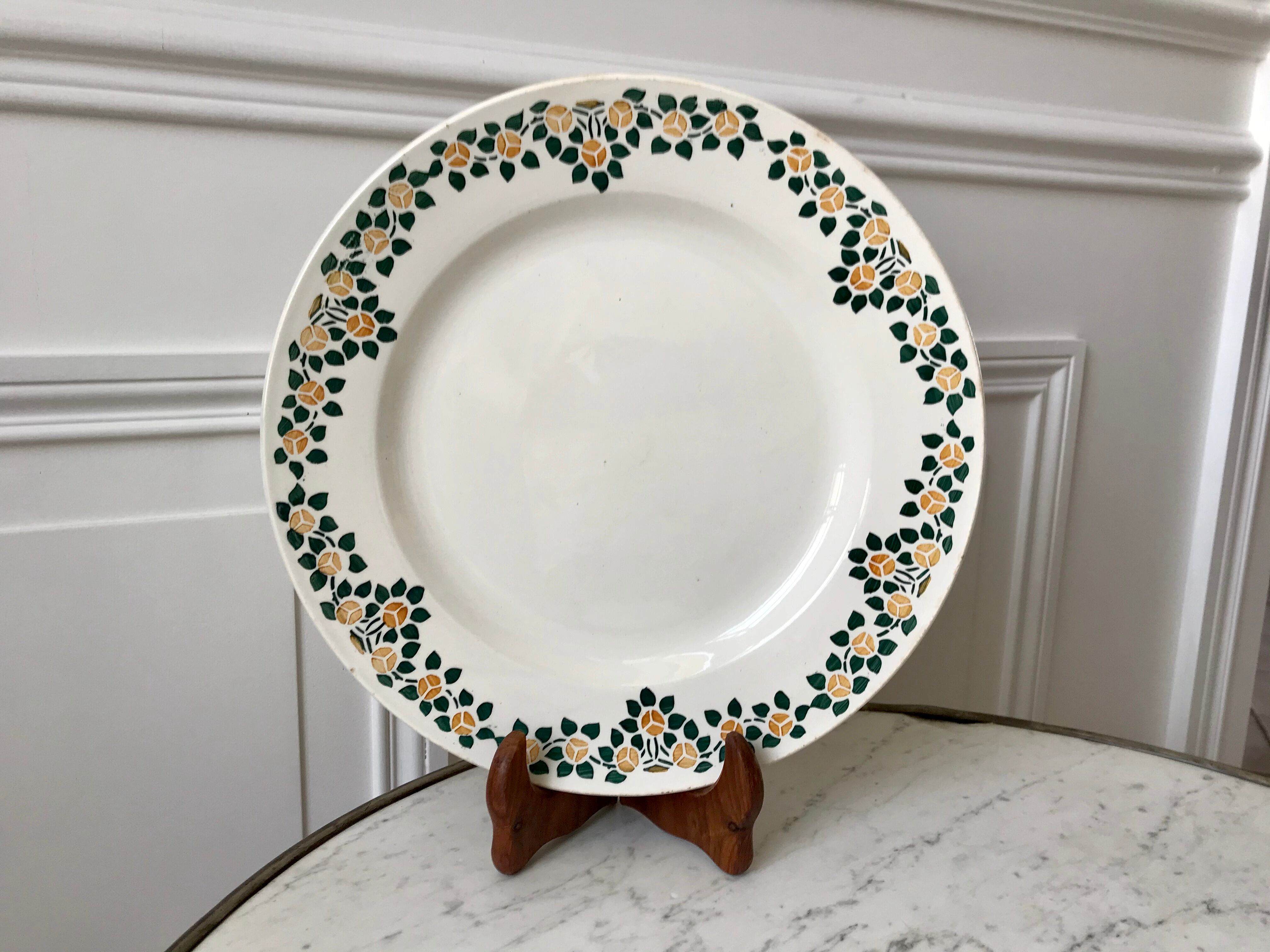 Round earthenware dish New Givors model "Rita" 30s