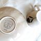 Vintage 23-piece Niderviller coffee set with hand-painted black tulip decor.