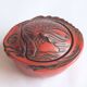 Takaoka Shikki lacquerware seabream bonbonniere box, Japan 1920s