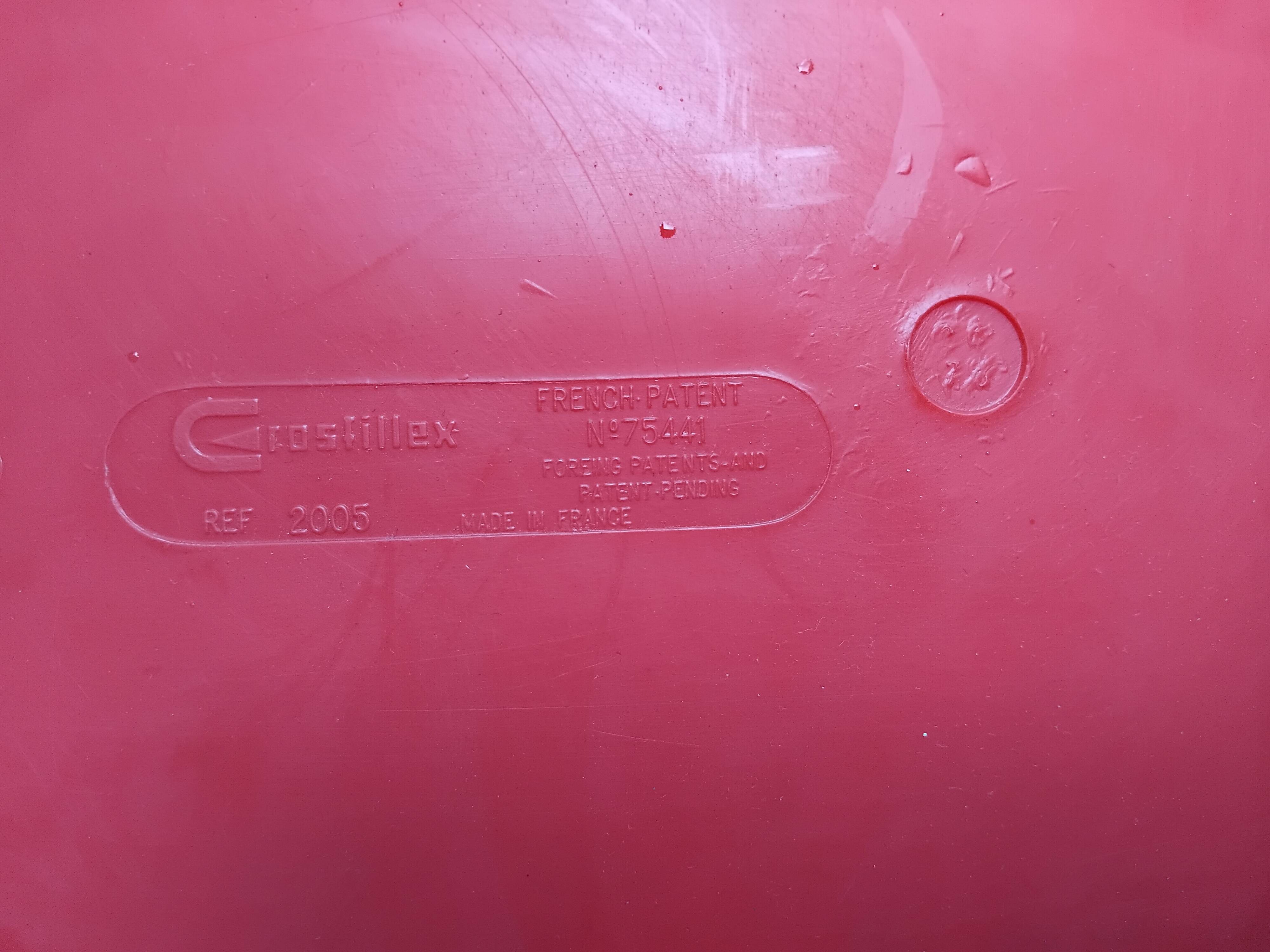 Chaise vintage grosfillex design rouge orangé