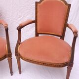 Pair of Louis XVI-style convertible armchairs