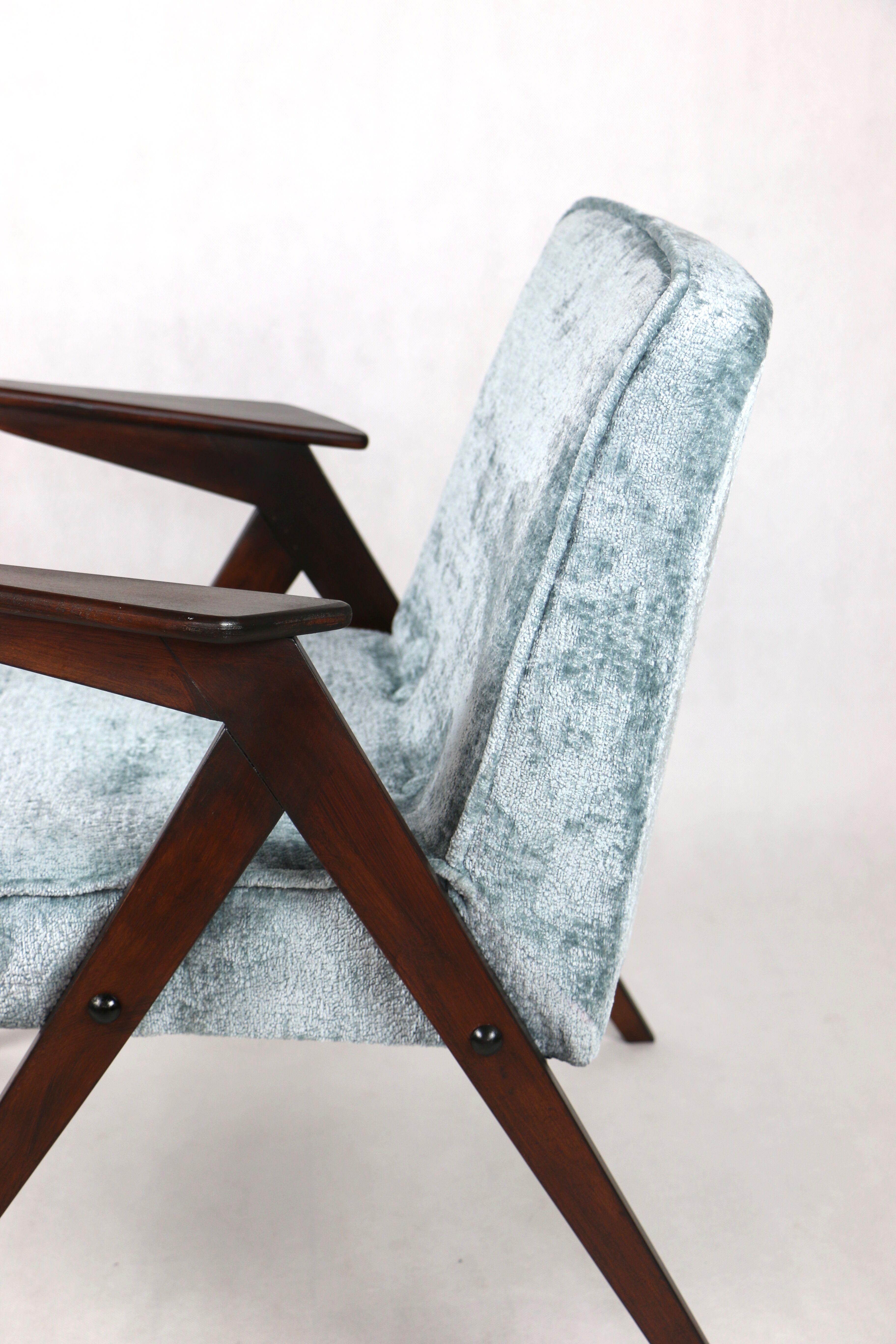 Light blue bunny armchair by józef chierowski, 1970s