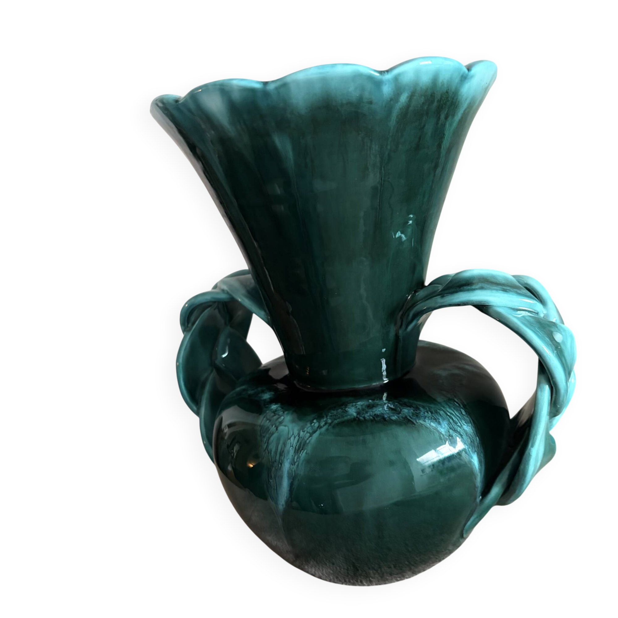 Mid-Century Vallauris Flamed Ceramic Amphora Vase by Louis Giraud