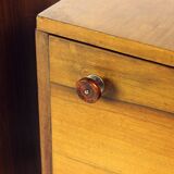 Lot de 2 tables de chevet Art Déco en noyer, Tchécoslovaquie années 1940