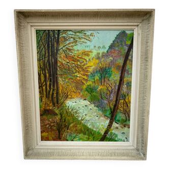 Peinture forêt riveraine