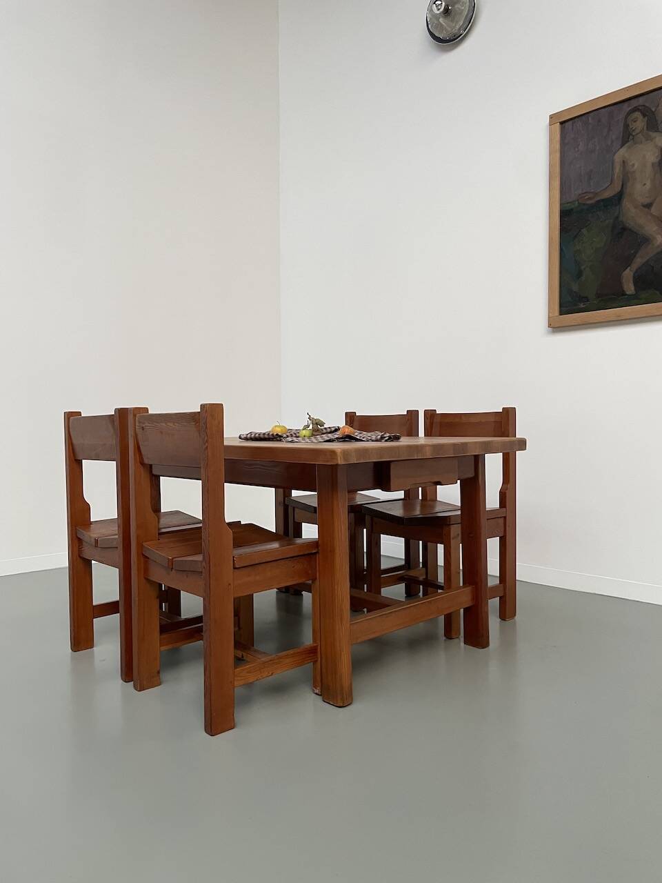 Set of table and 4 chairs, 60s mountain furniture