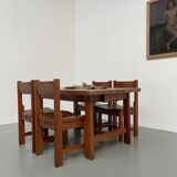Set of table and 4 chairs, 60s mountain furniture