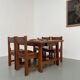 Dining table and 4 chairs, mountain furniture from the 1960s.