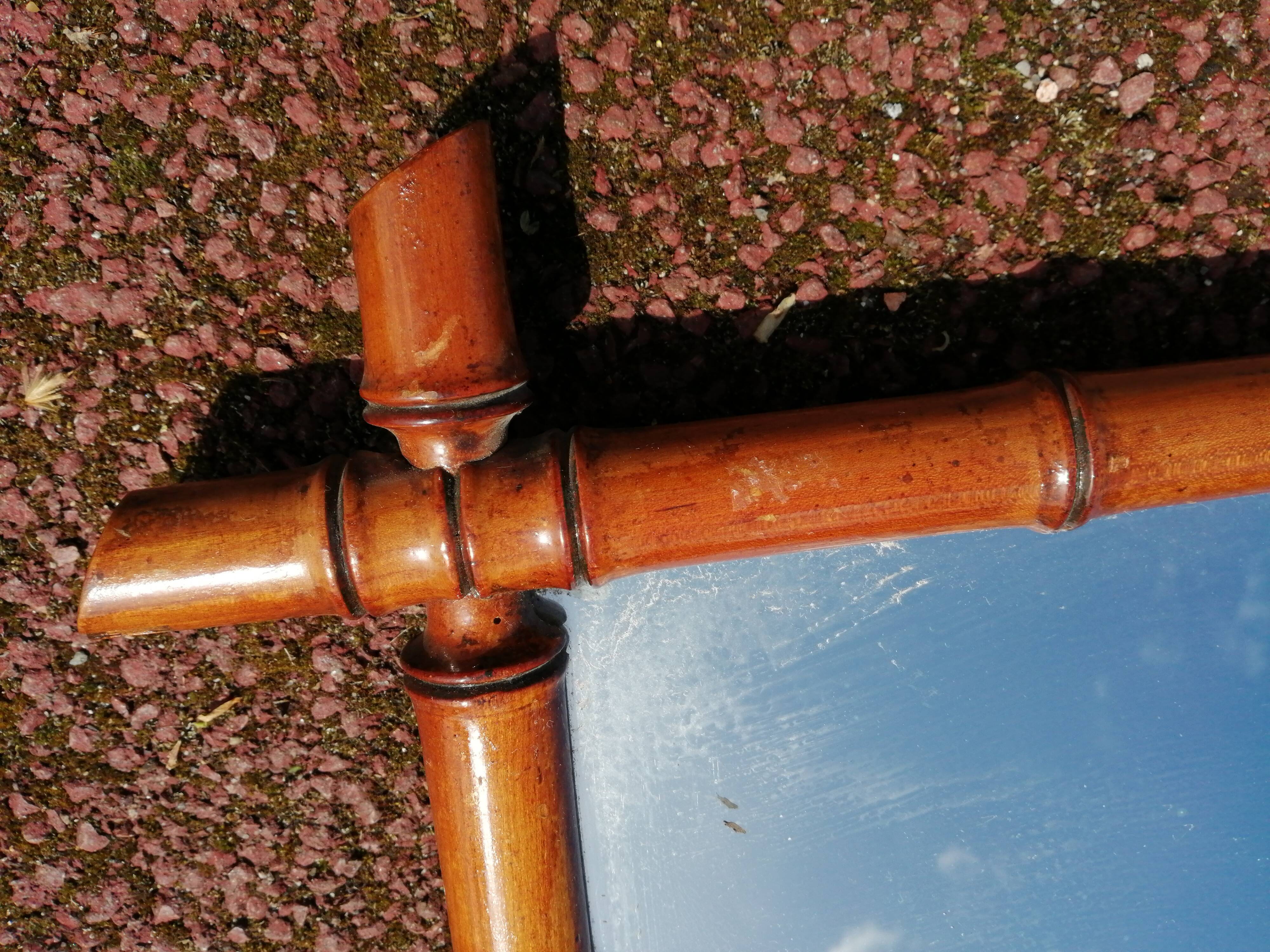 Antique bamboo mirror 63x43cm