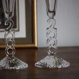 2 vintage champagne flutes in arques crystal