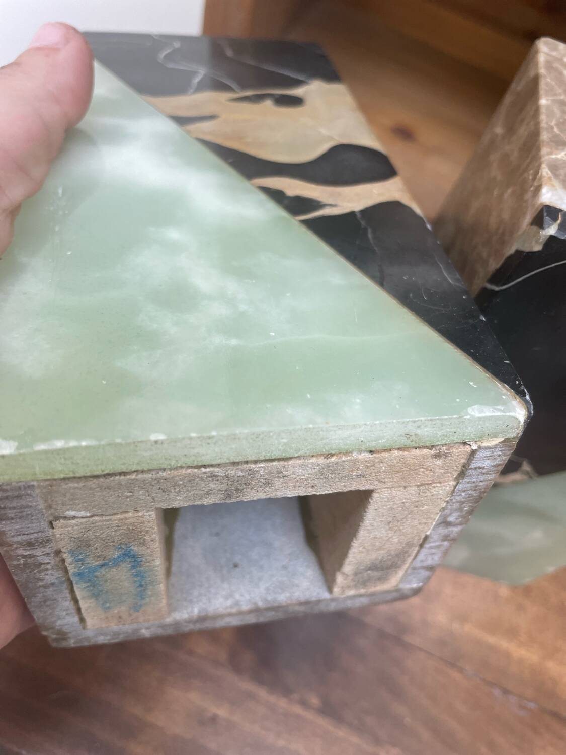 2 Old marble bookends
