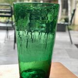 Vase conique en verre bullé