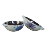Pair of vintage ceramic thistle bowls by Marie Madeleine Jolly