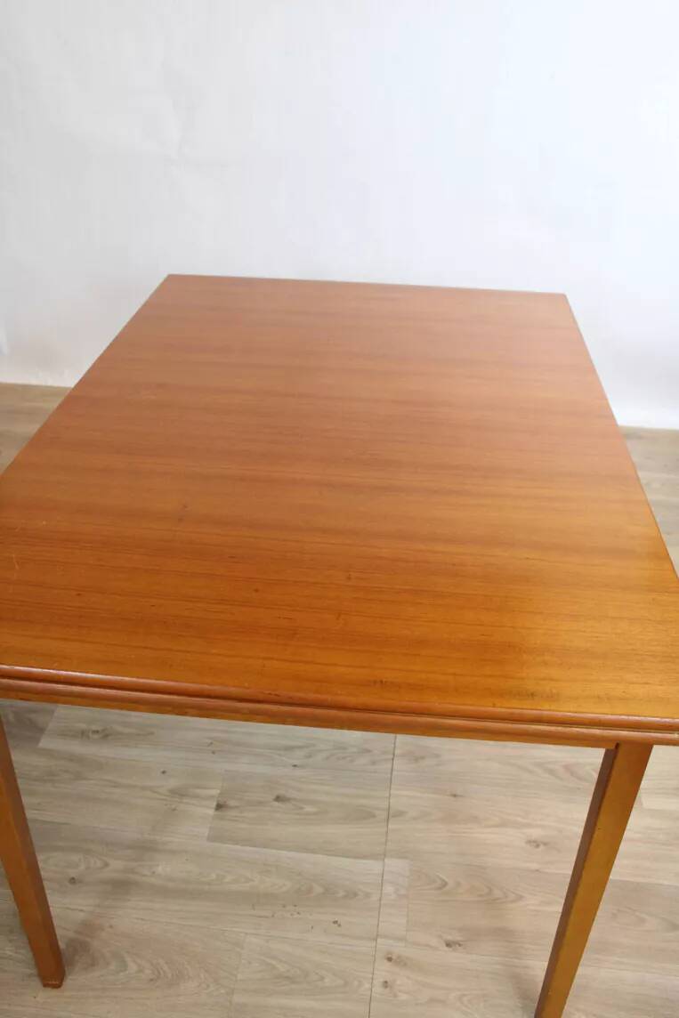 Table rectangulaire vintage en teck avec rallonges, Suède 1960