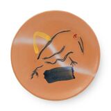 Kiwi Landscape Plate in Ceramic by Sergio Dangelo for Mazzotti Albisola, 1980s