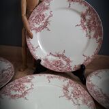 Set of 6 flat plates Red Dolphin 1920